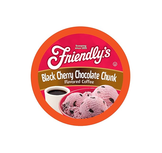 Friendly's Coffee Pods Cherry Chocolate Ice Cream Flavored for Keurig K Cup Brewers Black Cherry Chocolate Chunk 40 Count (Pack of 1)