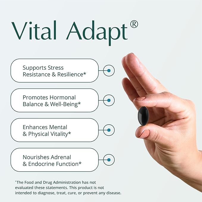 Natura Health Products Vital Adapt Supplement - Daily Nourishing Adaptogenic Tonic for Endocrine Function Support - Featuring Rhodiola Ashwagandha Cordyceps Reishi (60 Capsules)