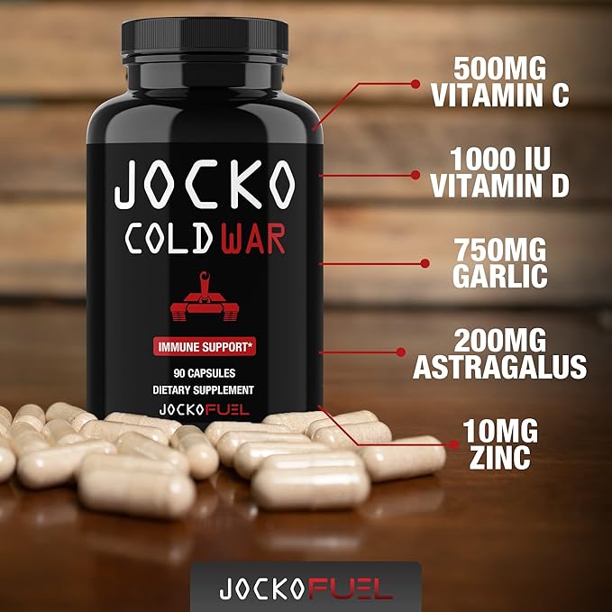 Jocko Fuel Immune Support Supplement - Elderberry with Zinc &amp Vitamin C for Adults - Immune Defense with Vitamin C D3 Superfoods Herbs &amp Minerals (90 Capsules)
