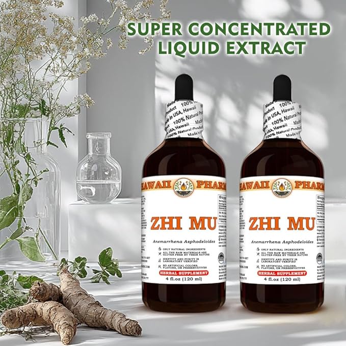 Zhi Mu (Anemarrhena Asphodeloides) Dry Root Tincture All Natural Vegan Pure Liquid Extract - 32 fl.oz