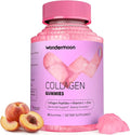Wondermoon Women’s Collagen Gummies with Vitamin C Biotin &amp Zinc – Daily Nutritional Support – Hydrolyzed Collagen Peptides Peach Flavor Plant-Based 60 Gummies