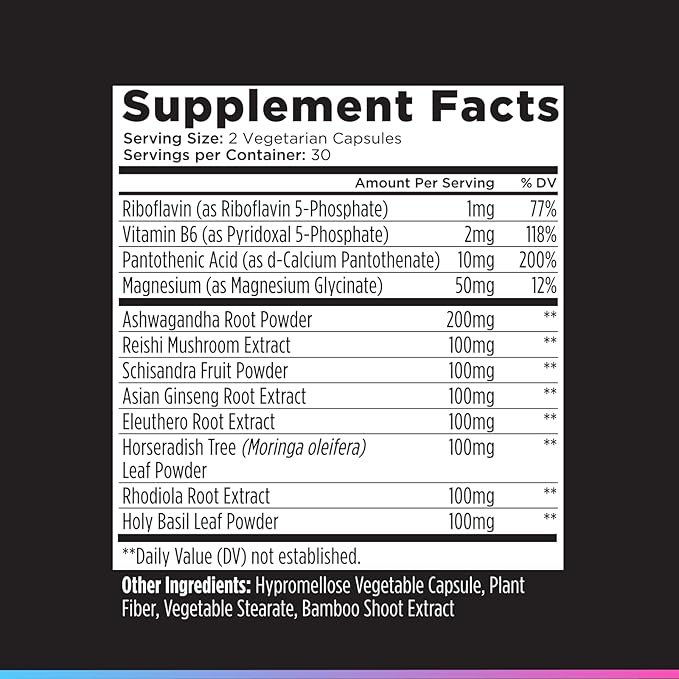 Livingood Daily Stress Support 12-in-1 Supplement with Ashwagandha Reishi Mushroom Vitamin B6 Adaptogenic Herbs &amp Magnesium Supports Mood &amp Calm Gluten Free Vegan 60 Vegetarian Capsule