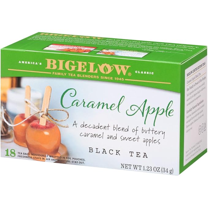 Bigelow Caramel Apple Black Tea Bags 18 Teabags (Pack of 6) Caffeinated Black Tea 108 Tea Bags Total