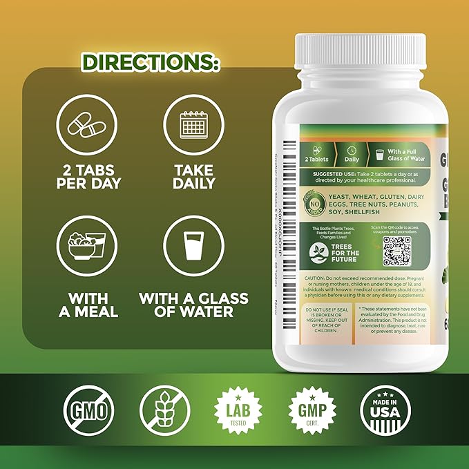 GreeNatr Ginko Biloba &amp Panax Ginseng Supplement - Red Ginseng Brain Supplement for Memory and Focus - Ginkgo Biloba Supplements for Good Vision Immune System and Improved Blood Flow - 3 Bottles