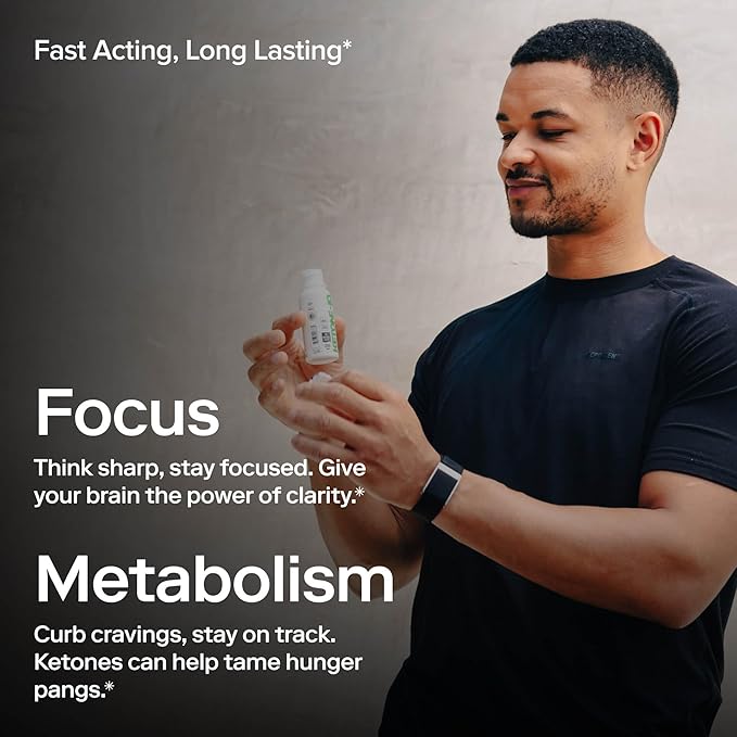 Ketone-IQ Ketone Energy Shots - 100mg Green Tea Caffeine 5g Exogenous Ketones and B Vitamins - 24 On The Go Caffeine Shots - Fast Acting Energy Drink (Raspberry Lemonade)
