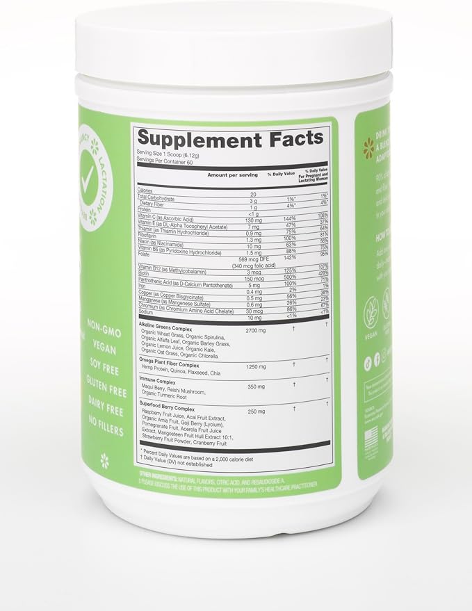 Boobie Mother of All Greens | Your New Family Ritual Daily Super Greens Powder with 35+ Essential Nutrients for Moms &amp Families | Vegan Gluten Free &amp Sugar Free | Mango Flavor 60 svgs