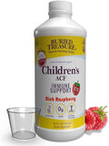Buried Treasure Children’s ACF Dose Liquid Immune Support for Kids – Elderberry Echinacea &amp Botanicals – Raspberry Flavor 16 oz with Dose Cup