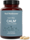 Real Mushrooms Lion’s Mane Calm Capsules (90 Count) – Organic Lions Mane Fruiting Body Extracts 200mg Organic Reishi 200mg AlphaWave L-Theanine for Calm Clarity &amp Relaxed Alertness 90ct