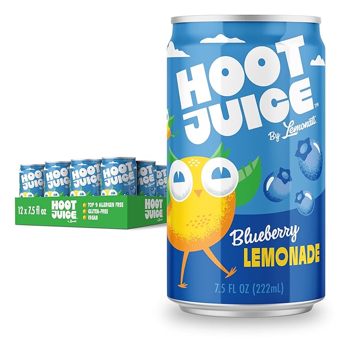 Hoot Juice Blueberry Lemonade 12 Pack + Hoot Juice 3 Pack of Prints