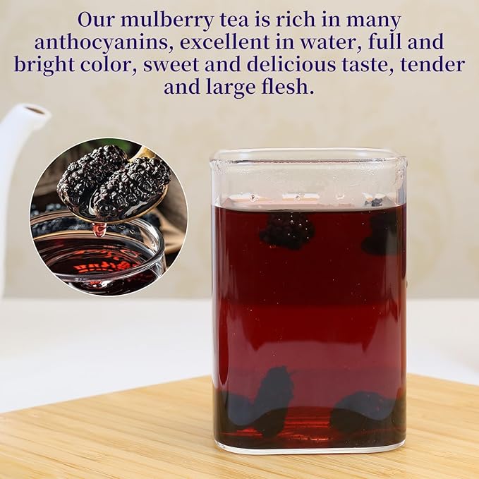 Premium Dried Black Mulberries Dried Mulberries Black Mulberry Tea Herbal Tea No Sugar Added &amp No Additives Dried Fruit Snack 黑桑椹干 桑葚 280g/10oz