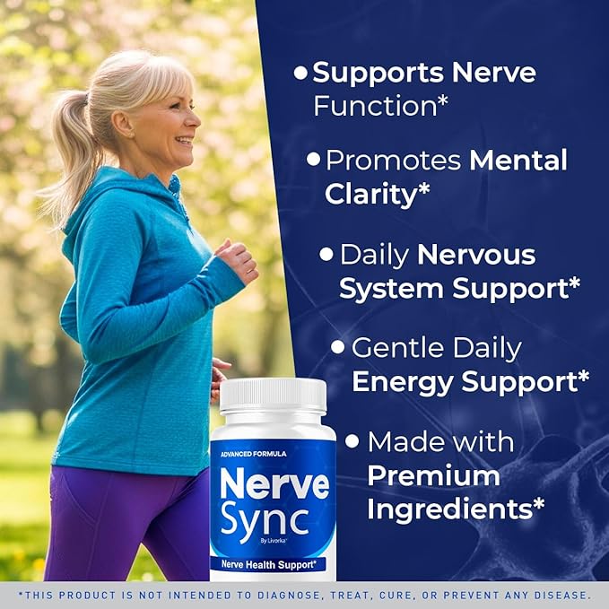 (2 Pack) Nerve Sync Capsules - Official NerveSync Advanced Nerve Health Supplement Pills - Maximum Strenght Natural Nerve Sync for Wellness &amp Health Support Pills Reviews 120 Capsules for 2 Mont