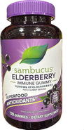 Nature's Ways_Sambucus Elderberry Immune Support Gummies with Zinc Vitamins C and D3 Antioxidant Superfood 3200mg 120 Count Ages 4+-Sold ONLY- RCB Supplies