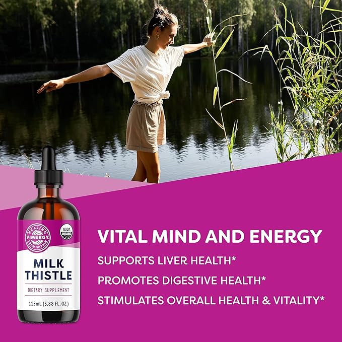 Vimergy Milk Thistle – Supports Liver Function* – Promotes Healthy Digestion* – USDA Certified Organic Vegan Gluten-Free – 115 mL (57 Servings)