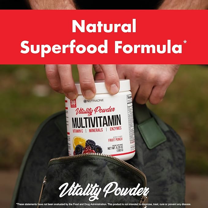 NutraOne Vitality Vitamin Powder Powdered Vitamin and Mineral Supplement (Fruit Punch - 30 Servings)
