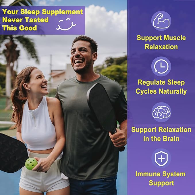 Melatonin Free Sleep Gummies with Magnesium Glycinate GABA 5-HTP L-Theanine Valerian Chamomile Lemon Balm Vitamin D3 &amp B6 - Hormone &amp Drug- Free Non-Habit Forming2 Pack