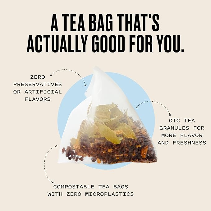 Kolkata Chai - Signature Rose and Decaf Chai Tea Bag Variety Pack 45 Count Premium Assam Black Tea and Spices Compostable Tea Bags Vegan All Natural