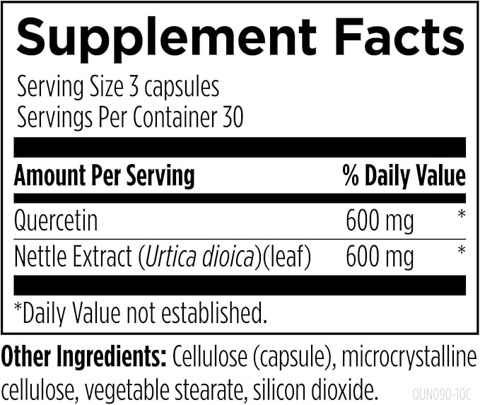 Designs for Health Quercetin + Nettle Supplement - Nettle Leaf + Quercetin Supplements with Flavonoids - Powerful Antioxidants for Immune Support (90 Vegan Capsules)