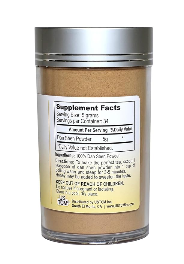 Dan Shen Powder Salvia Miltiorrhiza Powder Red Sage Root Powder 丹参粉 120mesh (6oz)
