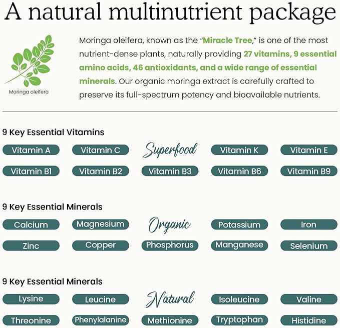 (2 Pack) Organic Moringa Leaf Extract Liquid Drops Supplement 1000mg with Turmeric and Black Pepper for Energy Antioxidant and Skin Green Superfood Supplement for Women Men Vegan 1 Fl Oz