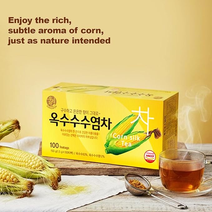 Songwon Corn Silk Tea – Smooth &amp Aromatic Herbal Tea Hot or Cold 1.5g x 100 Tea Bag (5.29oz / 150g)