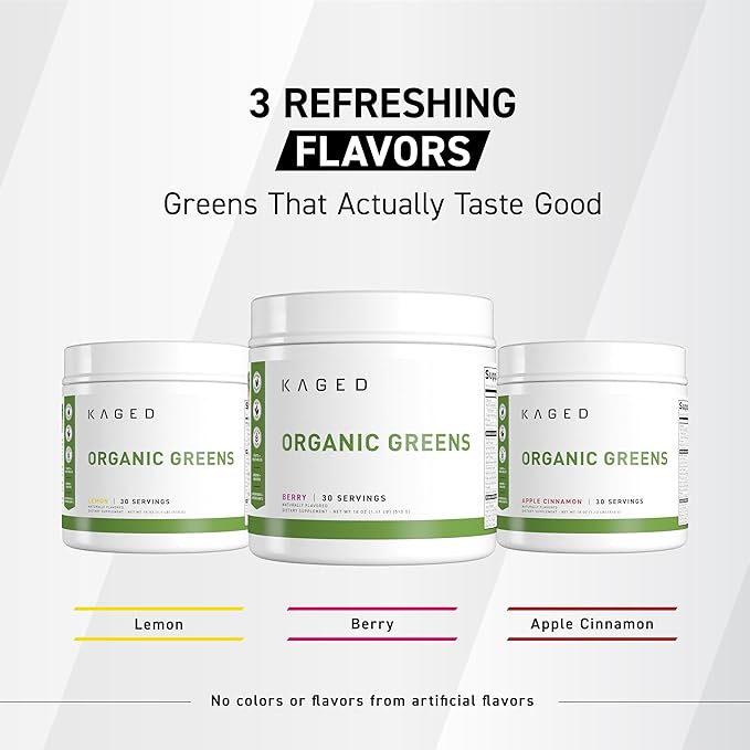 Kaged Organic Greens Superfood Powder Outlive100 Berry Supergreens Apple Cider Vinegar Ashwagandha 30 Servings