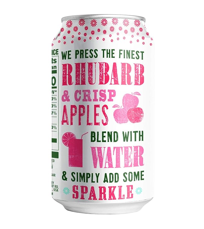 Cawston Press Sparkling Rhubarb &amp Apple Juice 11.15 Ounce Cans (Pack of 24)