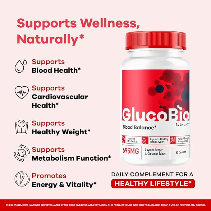 (2 Pack) GlucoBio Capsules - Official Gluco Bio Advanced Formula Support Pills - Maximum Strength Natural Gluco Bio Supplement Vitamin for Overall Health &amp Wellness Reviews 120 Capsules for 2 Mo