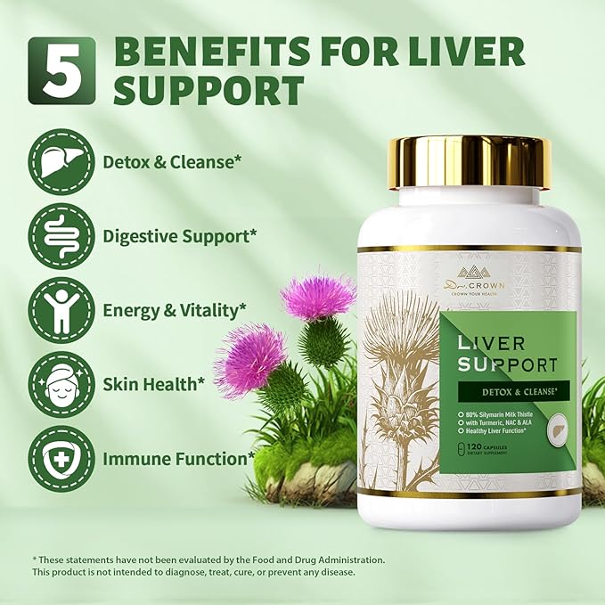 Liver Cleanse Detox &amp Repair - Milk Thistle Supplement with Silymarin N-Acetyl Cysteine(NAC) Artichoke Turmeric &amp Dandelion for Liver Detox Cleanse Gluten Free Non-GMO - 360 Capsules