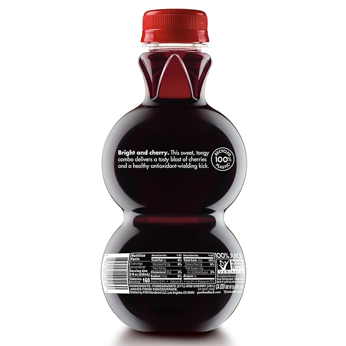 POM Wonderful Antioxidant Superpower Pomegranate Cherry 100% Juice 16 fl oz (Pack of 6)