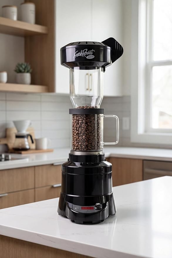 Coffee Roaster Bundle SR800 Glass Extension Tube Pour Over DIgital Scale (2lbs) Sample Pack of Green Beans (2-Pack) Sample Trays Chaff Brush