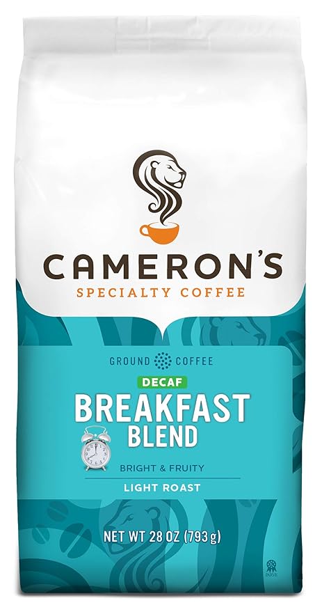 Cameron's Coffee Roasted Ground Coffee Bag Decaf Breakfast Blend 28 Ounce