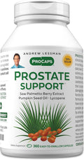 ANDREW LESSMAN Prostate Support Supplement for Men's Health 360 Softgels No Additives - Saw Palmetto for Men Pumpkin Seed Oil Lycopene Omega-3 for Prostate Health Urinary Bladder Function