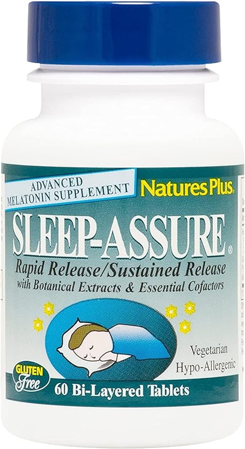 Natures Plus Rapid &amp Sustained Release - 3 mg Melatonin 60 Bi-Layered Tablets - with Chamomile - Vegetarian Gluten-Free - 60 Servings