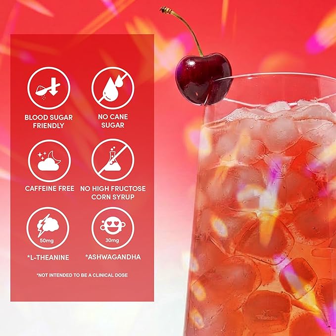 PERFY Caffeine Free Healthy Soda Classics Variety | Real Fruit Juice – Low Sugar Nootropic Drinks with L-Theanine + Turmeric or Ashwagandha | Calming Functional Mocktail Sampler | Sweetened with Stevi