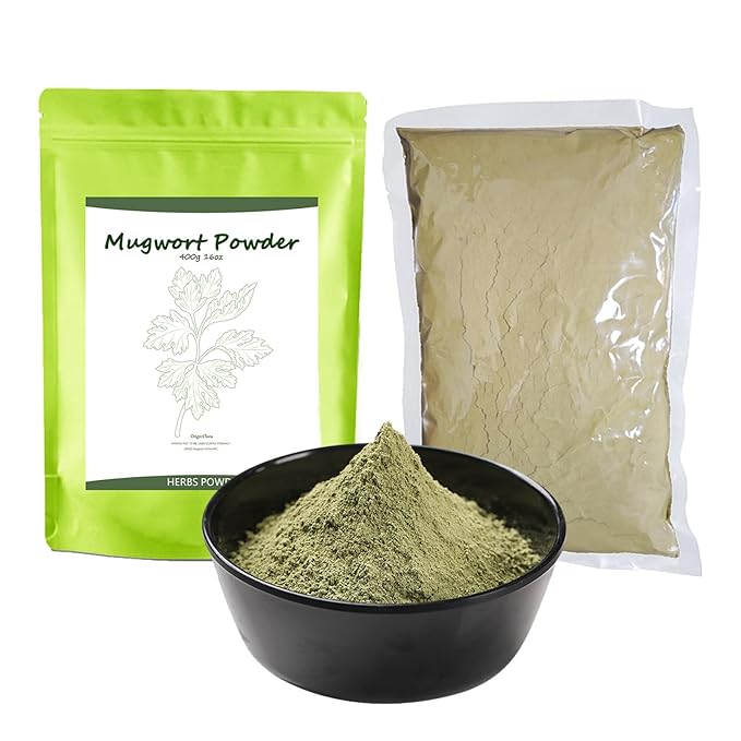 Mugwort Powder 500-Mesh Fine Grain 400g / 14oz Mugwort Tea/Clay Mask/Bath and Foot Soak/Food Coloring