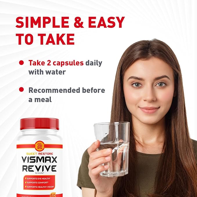 Vismax Revive - Official VisMax Revive Support Eye Health &amp Vision Natural Premium Advanced Formula VisMaxRevive Supplement Pills Multivitamin for Overall Wellness 60 Capsules for 1 Month