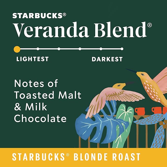 Starbucks Whole Coffee Beans Starbucks Blonde Roast Hot or Iced Coffee Veranda Blend Six 12 oz Bags (Pack of 2)