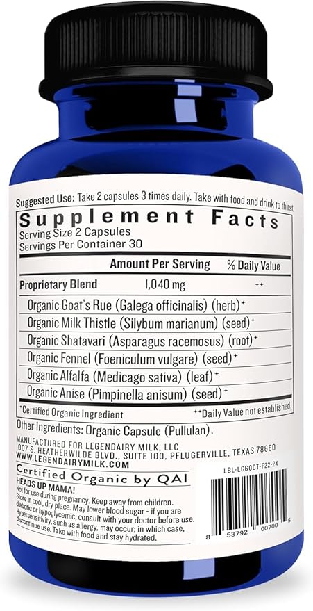 Legendairy Milk Liquid Gold Lactation Support | Lactation Supplement with Organic Goats Rue Milk Thistle Shatavari Fennel Alfalfa &amp Anise | Breastfeeding Supplements 60 Count (Pack of 3)