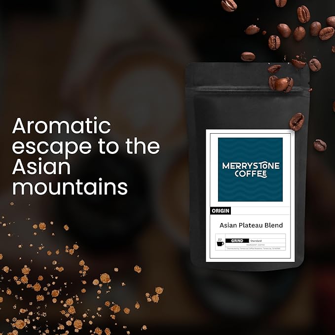 Merrystone Asian Plateau Blend Coffee Medium-Dark Roast Roasted to Order 2 Lb Espresso Grind
