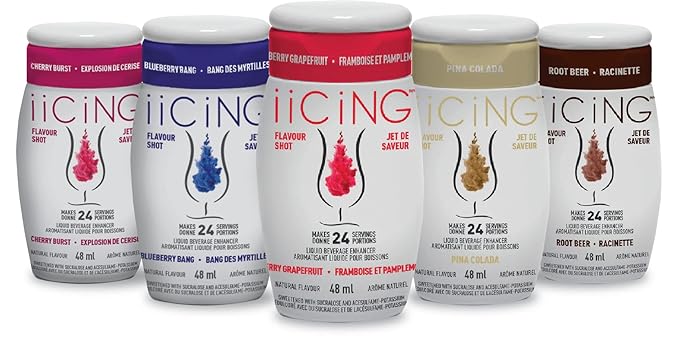 iiCiNG Flavour Shot – Pina Colada - All Natural flavours | Zero Calories | 1 bottle | 48ml | 24 servings|You’re in control of your own flavour |Take it with you| All you need to do is squirt | 12 pack