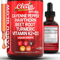 Clean Nutra Cayenne Pepper Drops Supplement Liquid + Hawthorn Berry Vitamin D3 K2 Beet Root Powder Ceylon Cinnamon Turmeric Curcumin Organic Panax Ginseng Berberine Extract 1 Pack