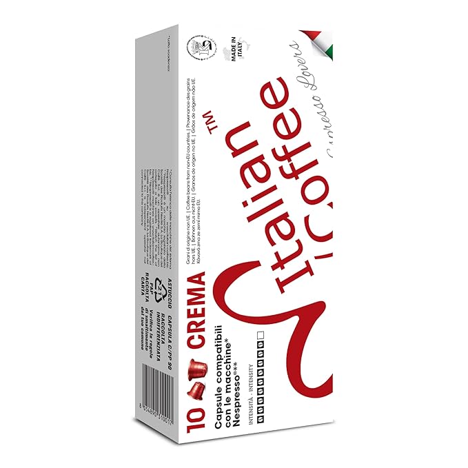 Italian Coffee for Espresso Lovers capsules compatible with Nespresso Original Line machines Regular pods (100 Count (Pack of 1) Crema Regular)