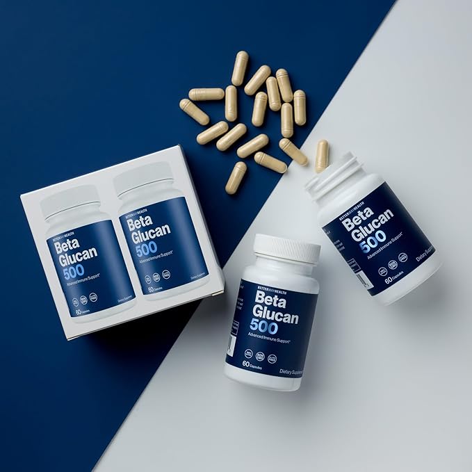 Better Way Health™ - Advanced Immune Readiness - Highly Purified 13/16 Beta Glucan 500 - Clinically Tested Immune Defense - 500mg/60 Capsules (Pack of 2)