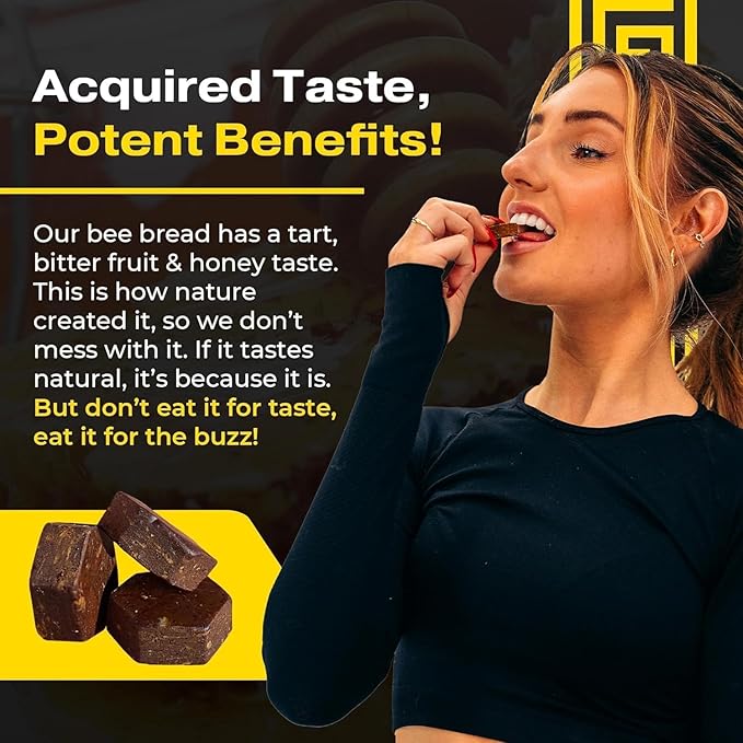 Spartan Bee Bread Chewables – Bee Bread Raw Organic Natural Multivitamin with Bee Pollen Propolis &amp Royal Jelly | Fermented for Energy Vitality Recovery &amp Immunity | Non-GMO Nothing Synthe