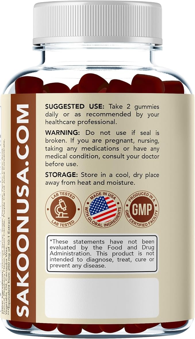 Sakoon nutrition Lions Mane Mushroom Gummies 2500mg | 10-in-1 Dietary Supplement with Turkey Tail Reishi &amp More | Lions Mane Gummies Raspberry Flavored | 60 Count