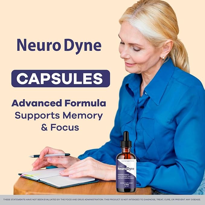 (2 Pack) NeuroDyne - Official NeuroDyne Drops Supplement Brain Support Advanced Formula Neuro Dyne Liquid Premium All Natural Cognitive Focus Nerve Support for Health Wellness 2 Bottles for 2 Months