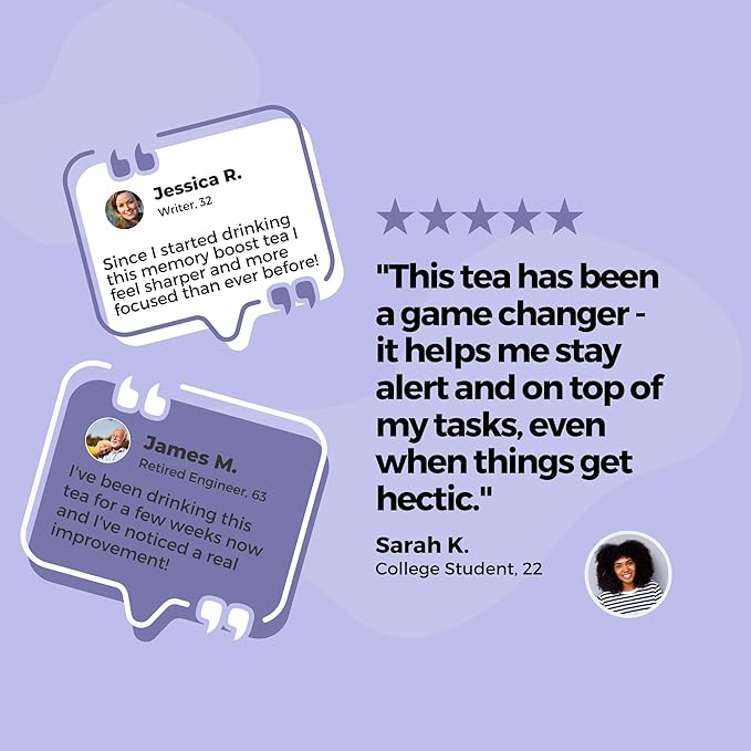 Clear Mind + Focus and Memory Loose Leaf Tea w/ Ginkgo Biloba Gotu Kola Rosemary | Organic Herbal Tea | 2 oz (57 gram) | Decaf Vegan Healthy ZERO Caffeine Organic Herbs No Natural or Artificia