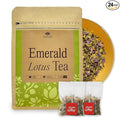 ANNHI TEA Emerald Lotus Tea - 24 Tea Bags Loose Leaf Gentle Sweet &amp Floral Lotus Fragrance Natural Vietnamese Herbal Tea Pack Calming &amp Aromatic Infusion