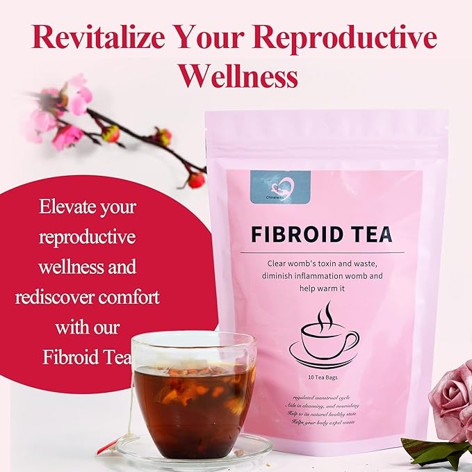 Aromlife Organic Fibroid Tea Packs Of 5 for Women Fibroids Shrinks &amp Ovarian Cysts Relief Natrual Fertility Tea for Women Balances Hormones Womb Tea with Brown Sugar and Flos Lonicerae