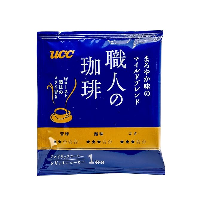 UCC Shokunin Coffee Variety Pack Single Serve Japanese Style Pour Over Coffee Imported from Japan 12 Individual Bags 0.25 Oz (7g) per bag Sun-Dried Beans Artisan Crafted Each Bag Makes 5 oz Cup